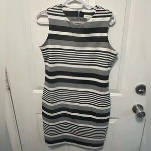 Calvin Klein Black and white Striped Dress